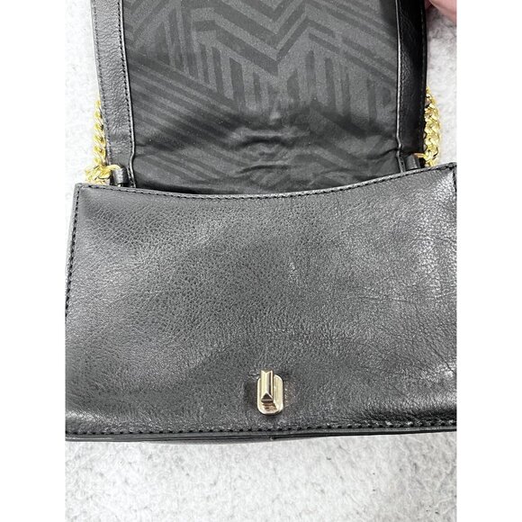 REBECCA MINKOFF Love Black & Leopard Small Crossbody Gold Chain - Picture 10 of 12